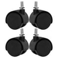 thumbnail image 1 of Niceauty 4 Pcs Small Castor Wheels with Locking Brake Universal Fit Plastic Black for Metal Racks, 1 of 6