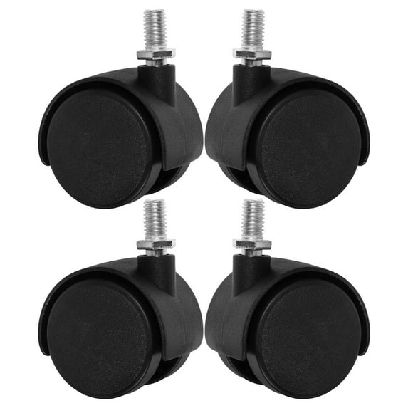 Niceauty 4 Pcs Small Castor Wheels with Locking Brake Universal Fit Plastic Black for Metal Racks