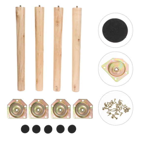 Niceauty 4Sets Multifunctional Wood Furniture Feet Legs for Sofas Beds Tables with Stable Load Bearing