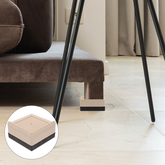 Niceauty 4Pcs 3.3x3.3x2.0in Square Plastic Furniture Lifter for Storage