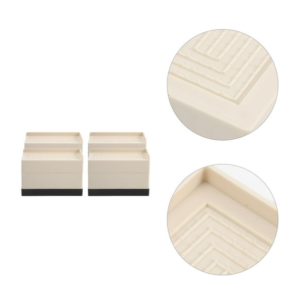Niceauty 4Pcs Heavy Furniture Riser Beige PP TPU Vacuum Cleaner Accessibility for Home