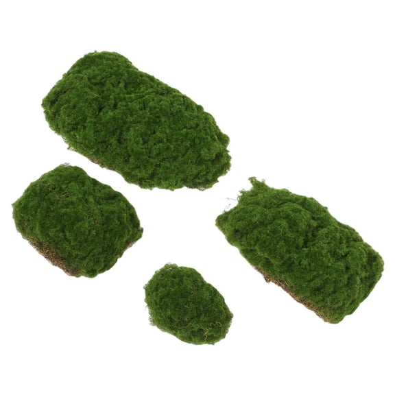 Niceauty 4Pcs Green Faux Moss Stones Fake Moss for Seasonal Home Decoration
