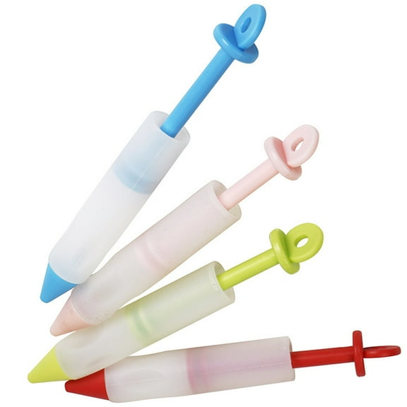 Niceauty 4Pcs Pastry Decorating Pen Soft Material Blue Baking Decoration Pens Bakers Cake Decorating