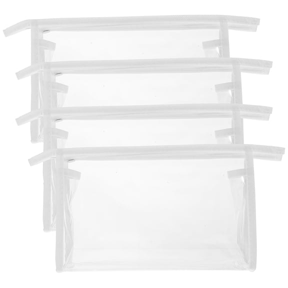 Niceauty 4Pcs Rectangular Transparent Toiletry Bag Travel For Women Makeup