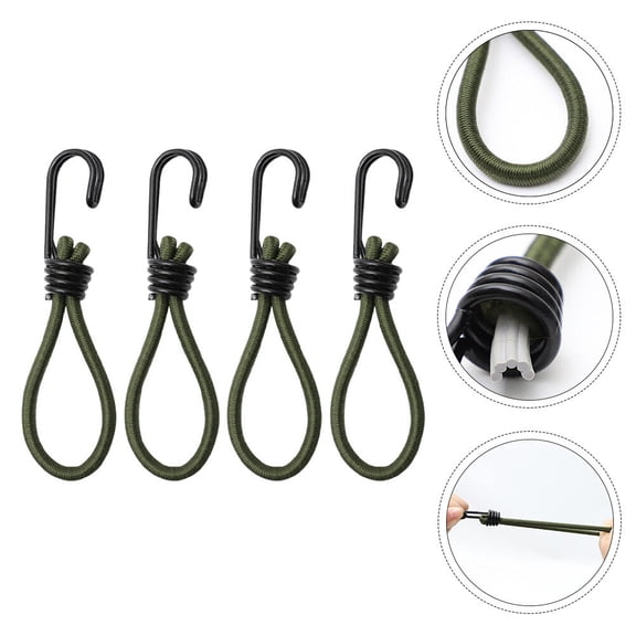 Niceauty Dark Green Latex Tent Fasteners for Outdoor Camping and Binding 4Pcs