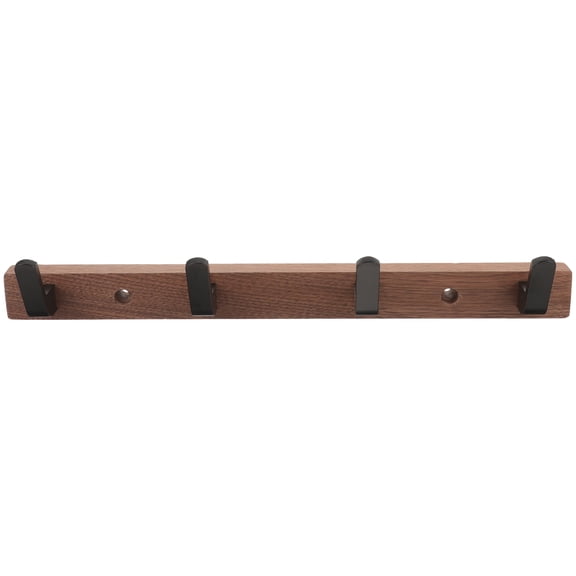 Niceauty Elegant Light Brown Solid Wood Wall Hooks for Home with Easy No Drilling Installation