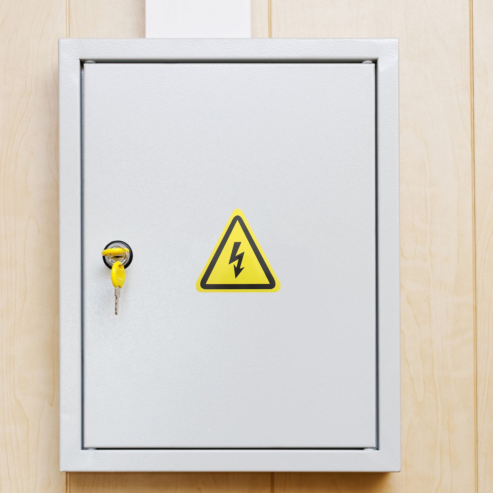Niceauty 4pcs Electrical Safety Signage Yellow PVC Triangle Labels for ...
