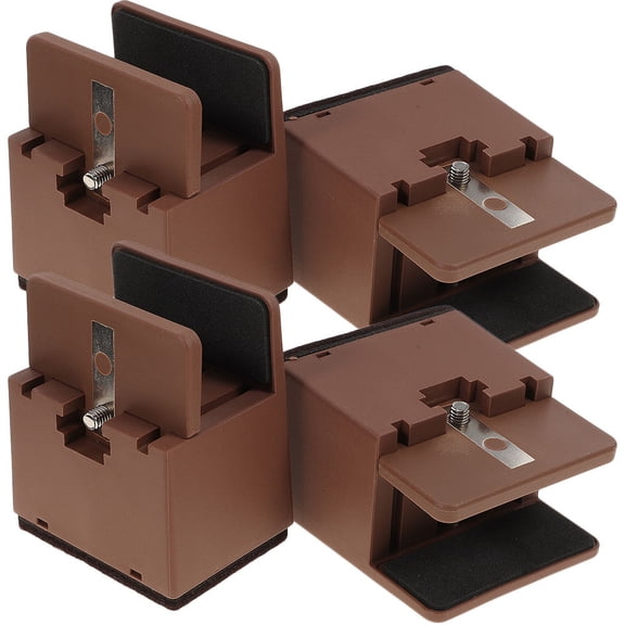 Niceauty 4Pcs Adjustable Platform Bed Risers Brown Furniture Legs Lifts for Home Use