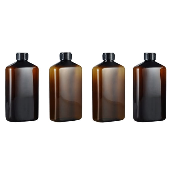 Niceauty Empty Lotion Bottles Refillable Plastic Brown 4Pcs