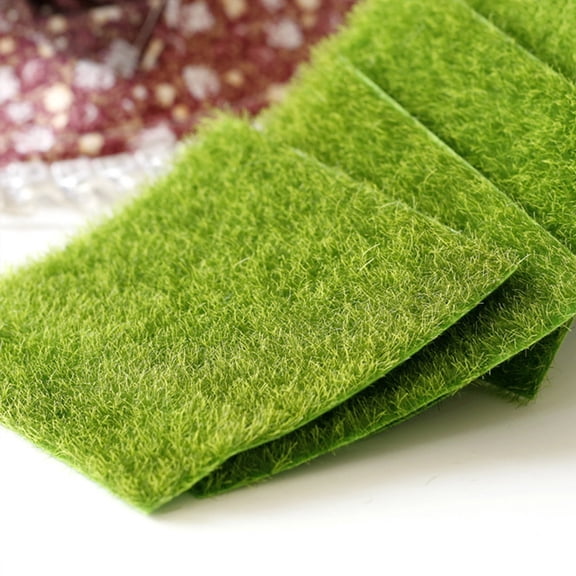 Niceauty 4Pcs Sand Table Grass Mat Green Plastic Turf Mat Model Display DIY Accessory for Indoor and Outdoor Use