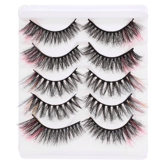 Niceauty 5 Pairs Fake Colored Lashes Eye Enlarging Effect for Bar and Club for Women