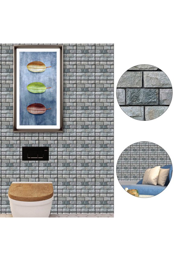 5 Pcs Humidity Resistant Brick Stickers for Wall Multi Wallpaper for Bathroom Decor