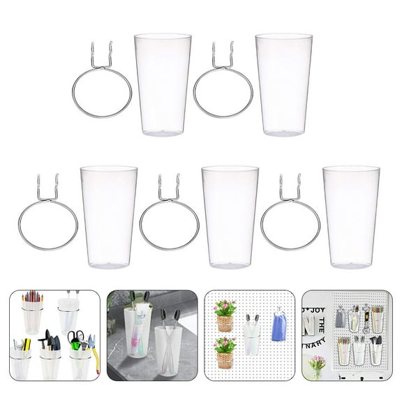 Niceauty Steel Pegboard Cups with Hooks 5 Sets 14.5X8.3CM