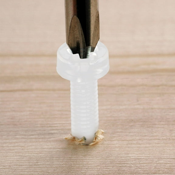 Niceauty 50Pcs Transparent Plastic Screws Round Head Cross Screws for DIY Cabinet Fixing