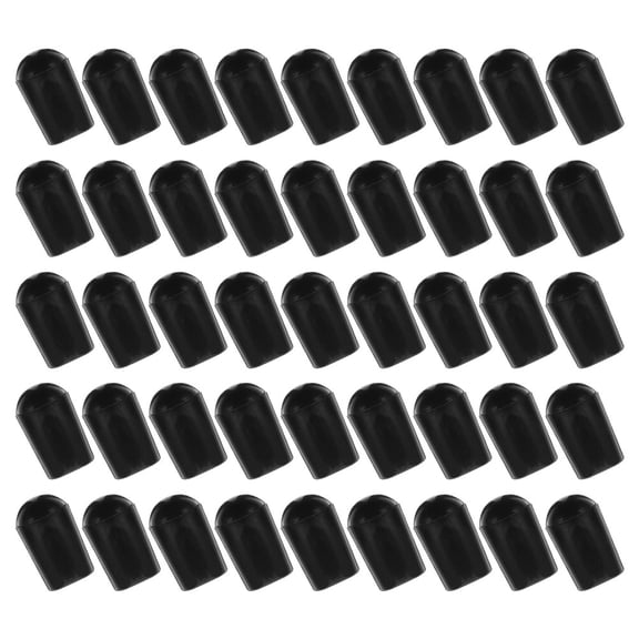 Niceauty 50pcs Rubber Caps Black PVC Protection for Metal Tubing in Storage Areas