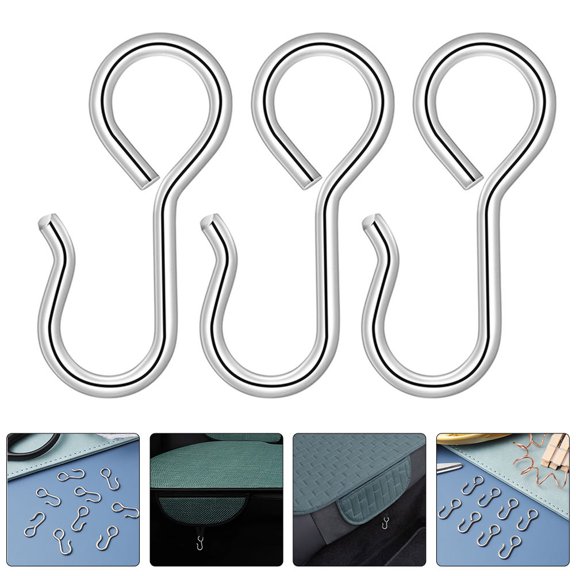 Niceauty 50Pcs Car Backseat Headrest Hooks Silver Metal Compact Design for Car Use