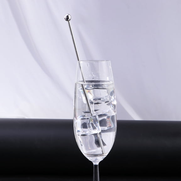 Niceauty 5Pcs Decorative Stainless Steel Cocktail Swizzle Sticks for Restaurants