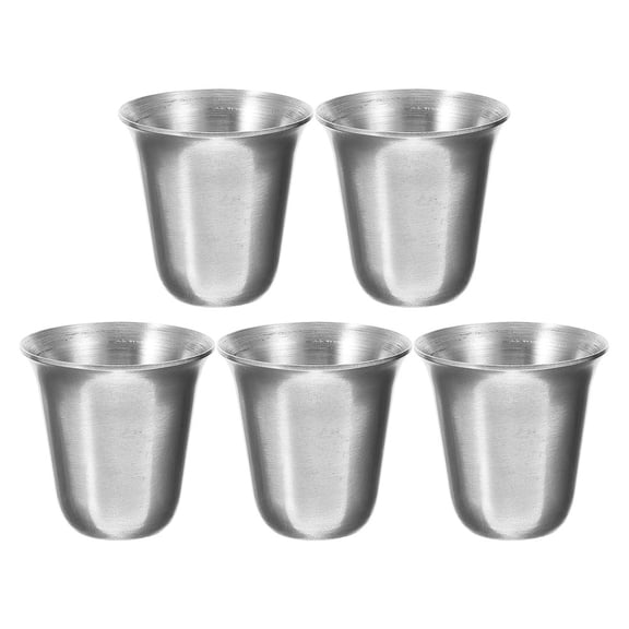Niceauty Stackable Stainless Steel Church Cups Silver Lightweight 5Pcs