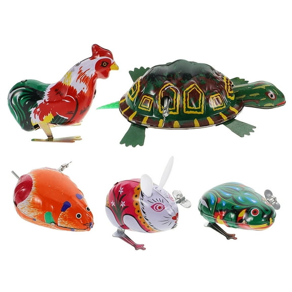 Niceauty 5Pack Metal Wind Up Toys Assorted Color 11.8X7.9X1.2in Develop Fine Motor Skills Vintage Style