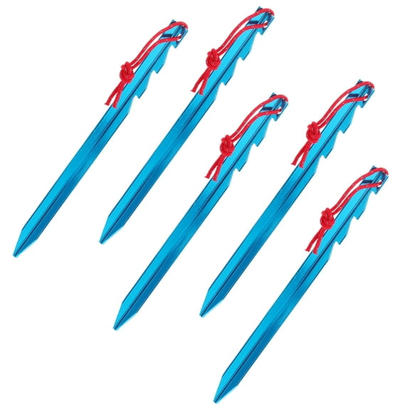 Niceauty 5Pcs Camping Tent Nails Metal Blue for Campers Easy Carry
