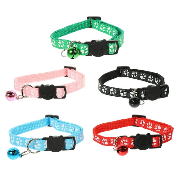 Niceauty Durable Assorted Color Nylon Pet Collar for Decoration and Dog Neckwear 5pcs Set
