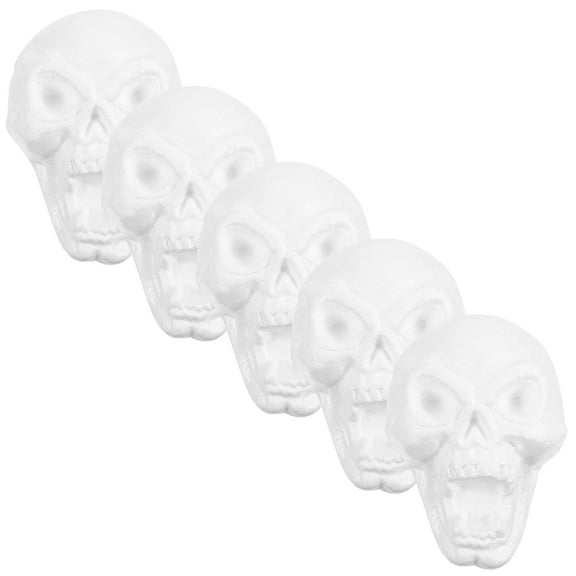 Niceauty 5PCS Decorative Props Foam Skull Head Ornament for Party Atmosphere Creation