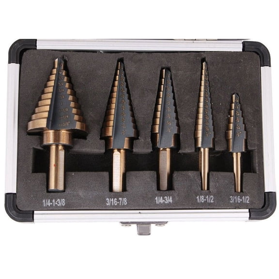 Niceauty 5Pcs Metric Drill Bit Set High Speed Steel Multi Color Step Bits for DIY Projects
