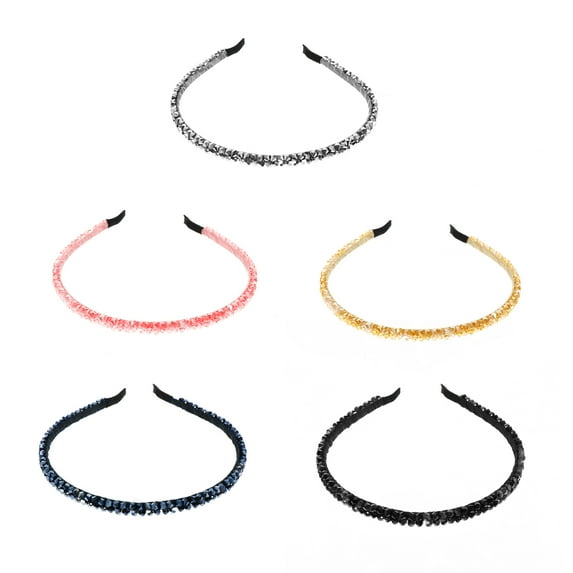 Niceauty Hairband Set Ladies Crystal Assorted Color Fashion Chic For Festivals 5Pcs