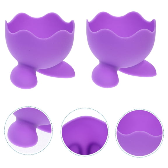 Niceauty Boiled Egg Serving Cups Silicone Random Color 5Pcs