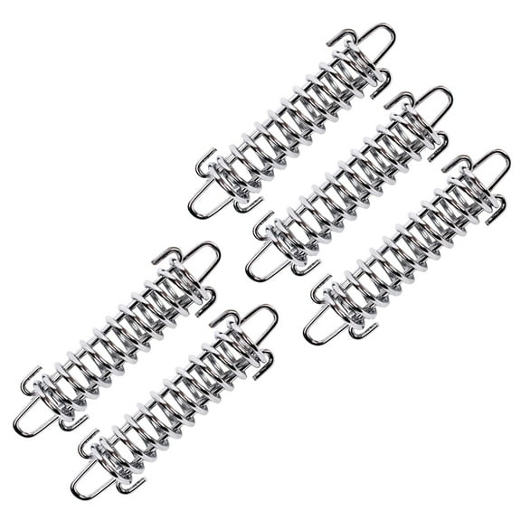 Niceauty 5Pcs Silver Tent Wind Rope Buckle with Spring Hook High Elasticity and Wear Resistance for Camping