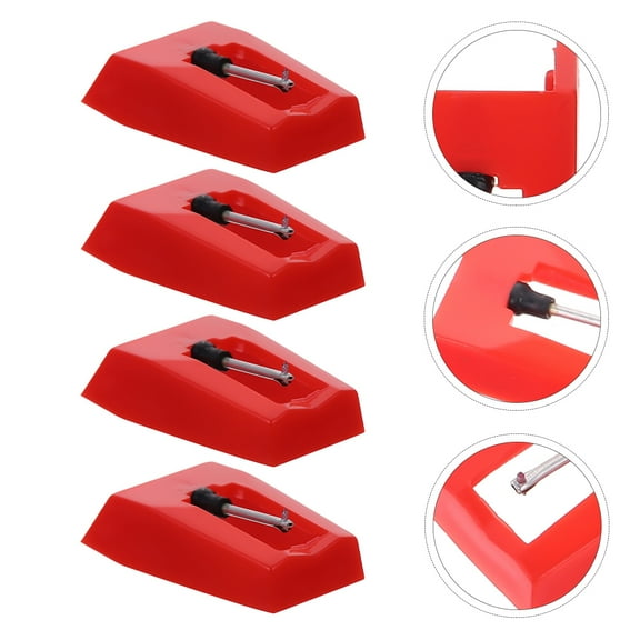 Niceauty Gramophone Stylus, Red Aluminum and Plastic, Compatible with Most Players, Pure Tone