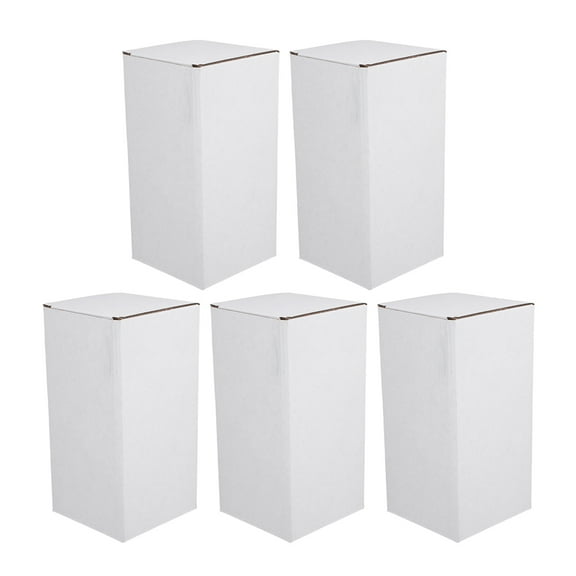 Niceauty 5Pcs White Corrugated Cardboard Shipping Boxes for Business and Personal Packaging