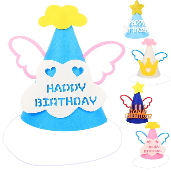 Niceauty 5Pcs Princess Party Hats Cloth Photo Props For Kids Assorted Color