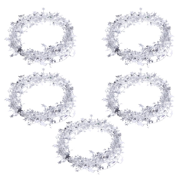 Niceauty 5pcs Rustic Star Ornaments Star Decorations Craft for Christmas Silver