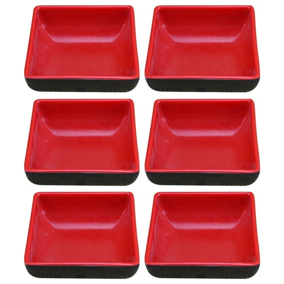 Niceauty 6-Pack Sauce Dishes Square Shape Condiment Plate Set Dipping Bowl For Soy Sauce