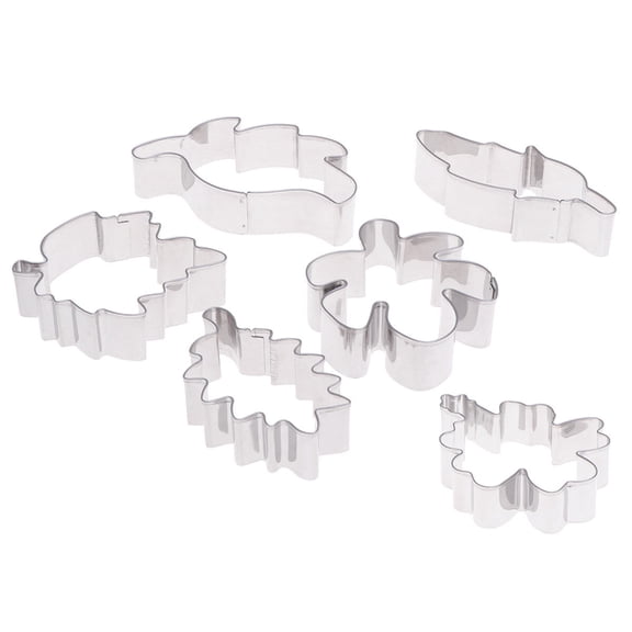 Niceauty 6Pcs Stainless Steel Cookie Cutter Mold Tree Leaves Shape Easy Release Baking Mold