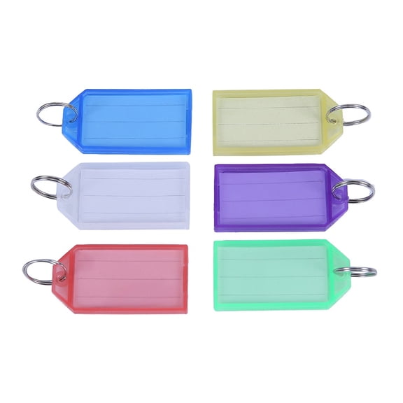 Niceauty 60Pcs Assorted Color Plastic Key Id Tags with Rings for Key Organization