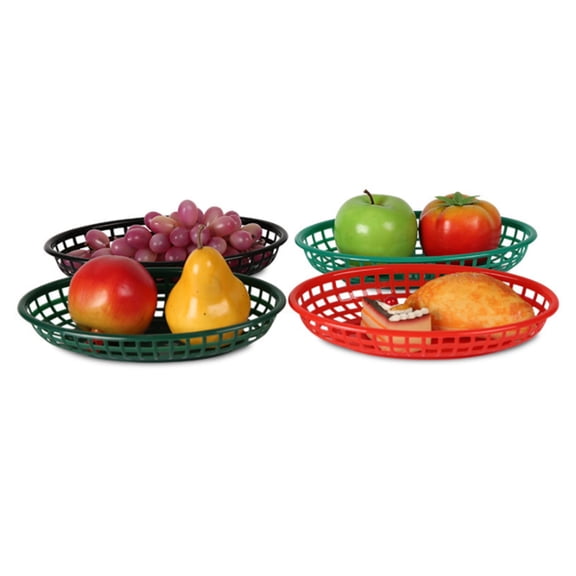Niceauty 6Pcs Plastic Bread Basket Storage Assorted Colors Practical for Home Use
