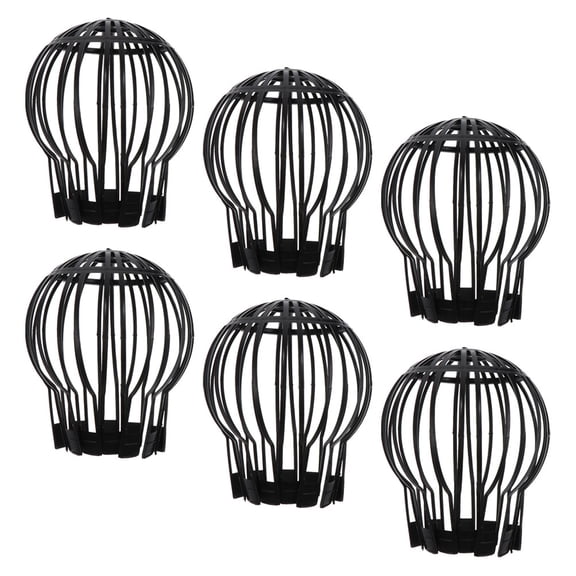 Niceauty 6Pcs Plastic Gutter Guard Filter Black Reinforced Mesh Leaf Strainer for Downspout Debris Prevention