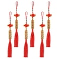thumbnail image 1 of Niceauty 6pcs Chinese Knot Lucky Hanging Pendants Red Polyester Home Ornament Car Decoration, 1 of 6