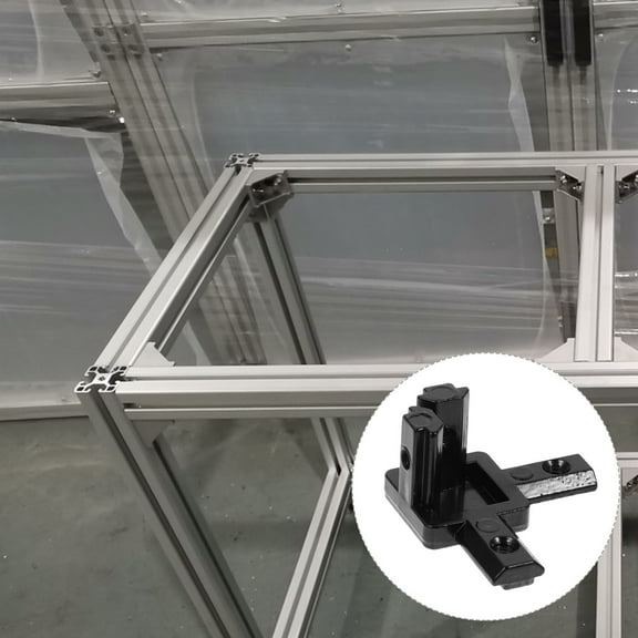 Niceauty 6Pcs Black Aluminum 3-Way End Corner Brackets for 6Mm Groove 2020 Extrusion