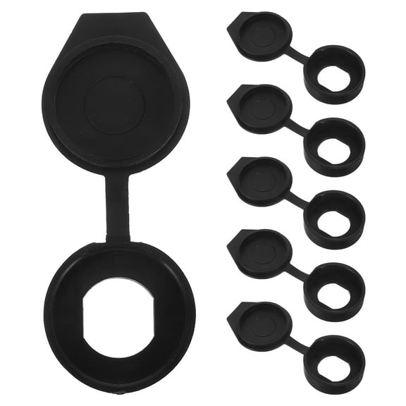 Niceauty 6Pcs Universal Plastic Rainproof Trash Bin Lid Black Cover for Door Lock Protection