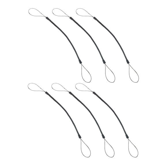 Niceauty Retractable Stylus Pen Rope Black Plastic Convenient Carry 6Pcs