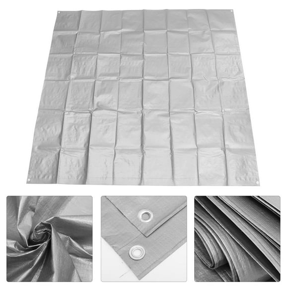 Niceauty 6Pcs Silver Tarpaulin for Camping Waterproof 78.6X78.6X0.08In