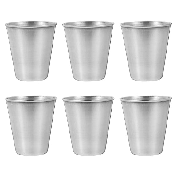 Niceauty 6Pcs Lightweight Stainless Steel Cups Metal Shot Glasses for Home Party Camping