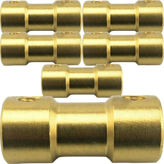 Niceauty Motor Coupler Flexible Coupling Golden 6Pcs