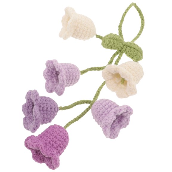 Niceauty 6pcs Hanging Car Accessories Flower Shape Knitted Design for Craft Enthusiasts