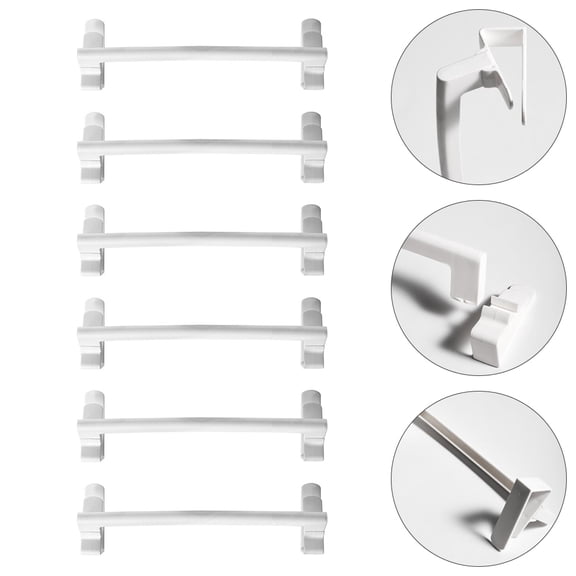 Niceauty Over The Cabinet Door Towel Rack Abs Plastic Towel Hanging Rack 6Pcs
