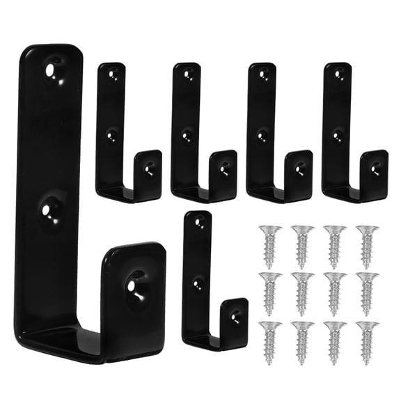 Niceauty 6pcs PVC Coated Bed Ladder Hooks Bedroom Bunk Bed Accessory Black for General Users