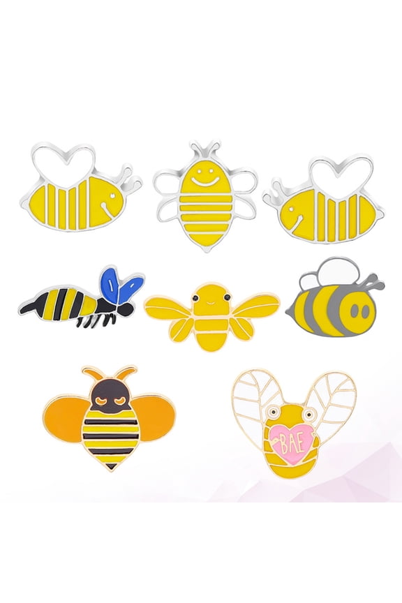 8Pcs Drip Oil Brooch Multicolor Animal Clothes Corsage Elegant Fashion Pins